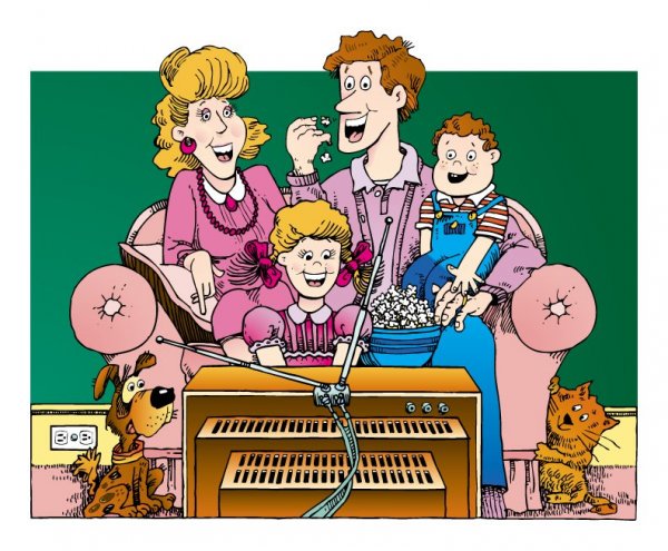 A legegyszerűbb: A család "együtt van" este. Illusztráció: Billy Alexander http://emboldenzine.com/